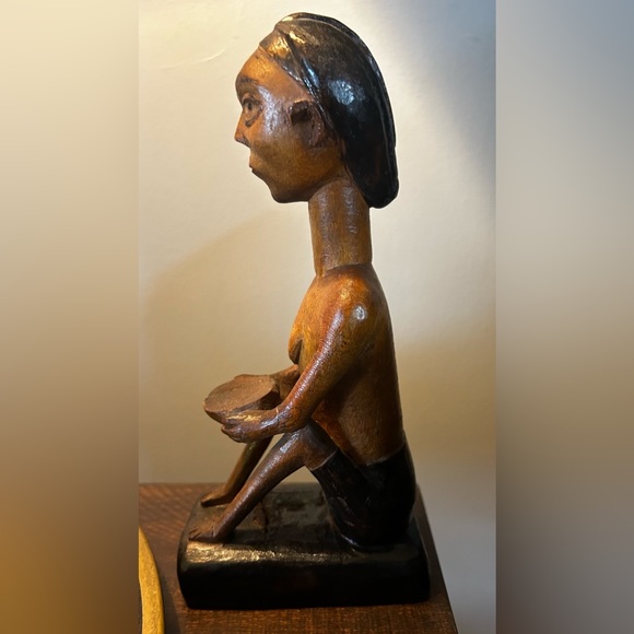 9” Hand Carved, Antique,African Statue - Picture 3 of 4